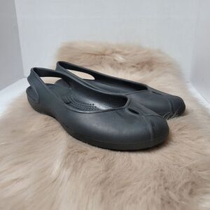 Crocs Women’s Olivia II Slingback Flat Shoes Black Comfort Toe Size 5